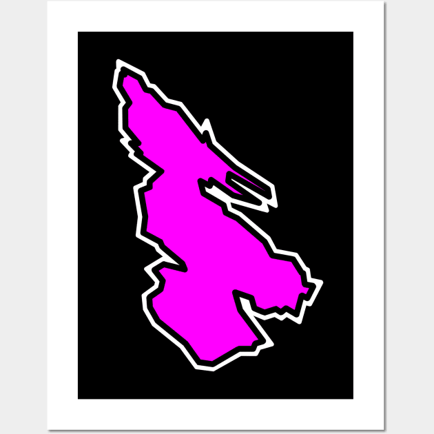 Salt Spring Island Simple Silhouette in Pink Magenta - Bold and Bright - Salt Spring Island Wall Art by City of Islands